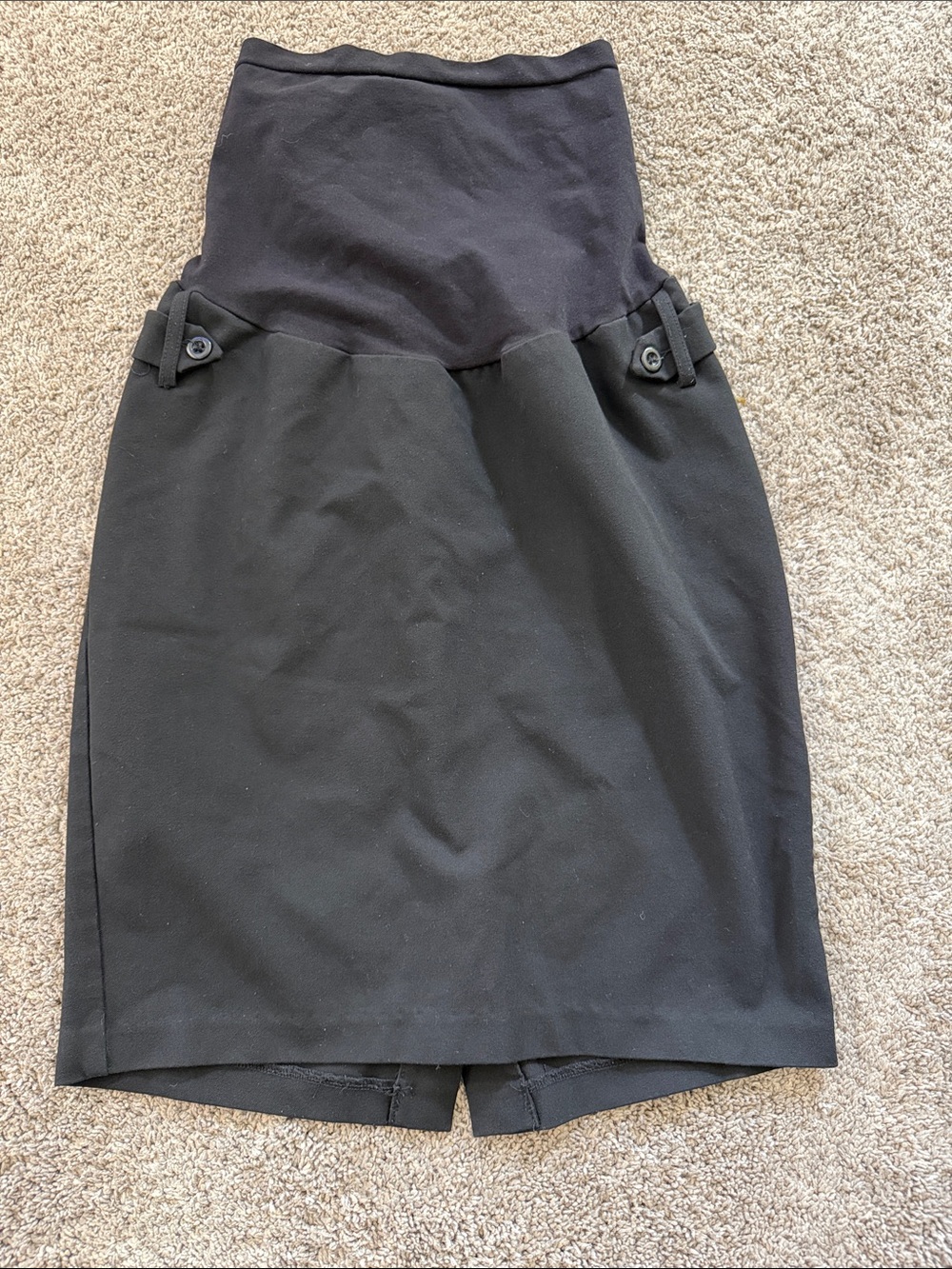 Motherhood Maternity Black Pencil Maternity Skirt with Button Detail